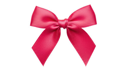 Isolated Pink Ribbon Bow