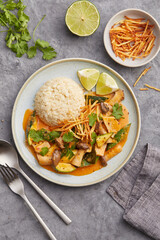 Crispy mushroom and potato curry