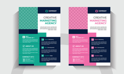 Corporate Agency Promotional Flyer Template. Creative Marketing Poster and Branding Brochure Design. Digital Campaign Flyer Layout.