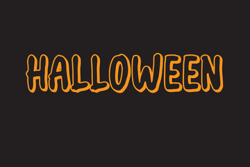 Halloween Text Background Vector For Print, Halloween Banner, Poster, Sticker, Design, Halloween Colours Background.