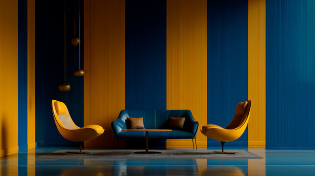 Minimal Strange Orange Interior Design with White Space