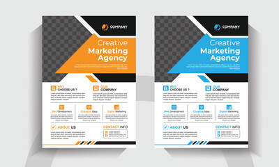 Modern Corporate Marketing Flyer Template. Creative Business Agency Poster Design. Digital Advertising and Branding Layout. 
