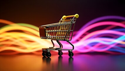 shopping cart on black, shopping cart on black background, empty shopping cart, 