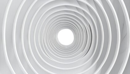 Fototapeta premium Abstract white concentric circles creating a tunnel effect