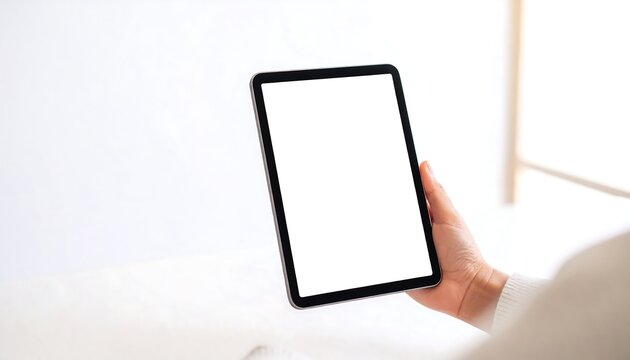 Tablet held in hand, blank screen (1)