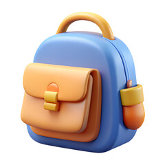 Educational backpack isometric 3d rendering on white background.