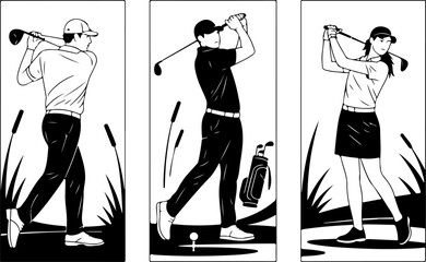 Golf, "Swing in Harmony"  Vector