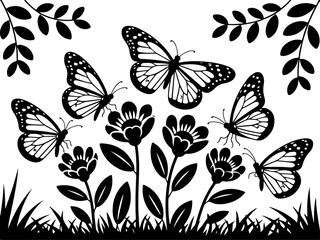 Butterfly and Floral Silhouette Collection" Vector Bundle