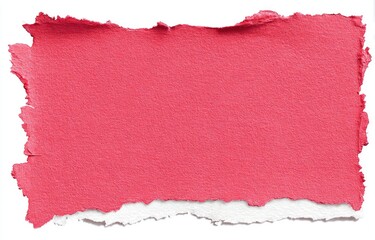 Pink paper ripped from white background