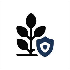 Plant Sapling Shield Icon Symbolizes Growth Protection And Environmental Security seedling leaf