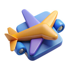 3D isometric passenger plane isolated on white background.