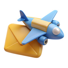 3D isometric passenger plane isolated on white background.