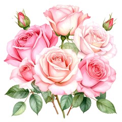 Delicate pink roses bouquet