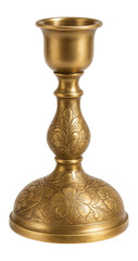 Brass candle holder with a floral engraving