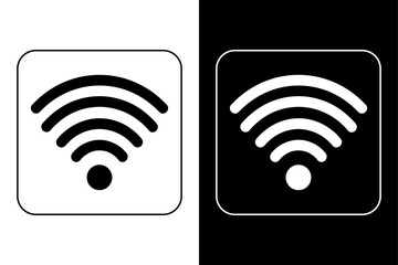 WIFI Signal Icon Minimal Black and White Vector.