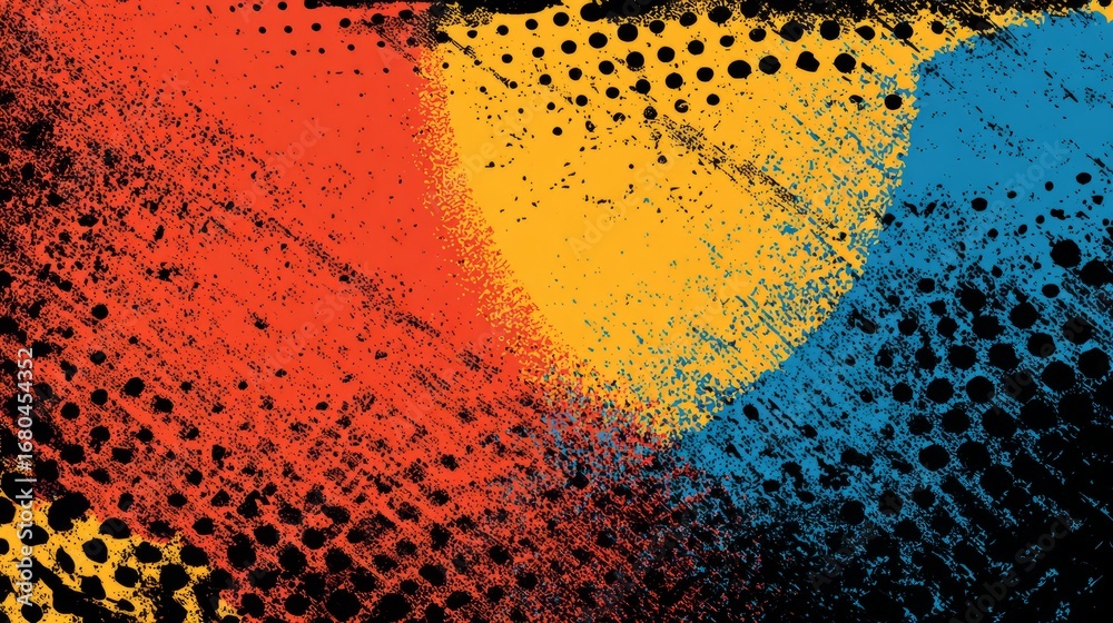 Wall mural abstract halftone effect vector background with gradient dots and retro pop art style texture for mo
