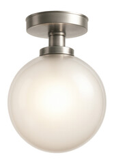 Fototapeta premium Round glass ceiling lamp with metal fixture
