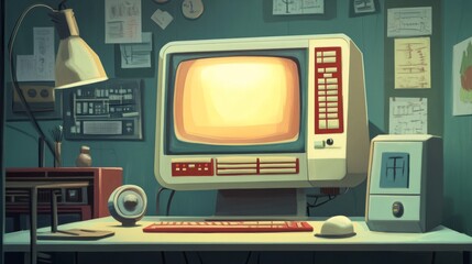 Cartoon-style illustration: 12-year-old Sam sits at his laptop, explaining a cybersecurity breach to a group of IT experts in a high-tech control room. A large holographic screen displays a digital lo