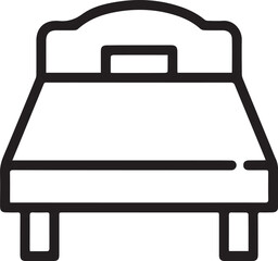 Single Bed Icon Vector  Minimal Bedroom Furniture Symbol Illustration