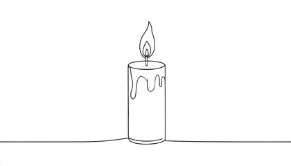 Single-line drawing of a candle