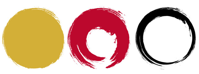 和風 筆円の3色セット（金・赤・黒）