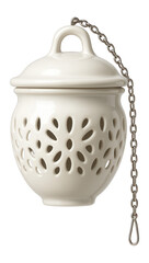 Ceramic tea infuser with lid and chain