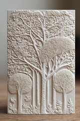 Detailed bas-relief of trees