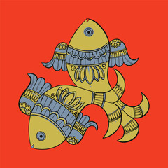 Indian Folk Art, Indian Madhubani paintings, Bengali traditional folk art of Rickshaw Painting showcases motifs 