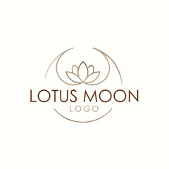 Circular Lotus Logo Template Clean Vector Icon for Yoga Studios Spa Retreats and Holistic Brands