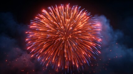 Fireworks in the Night Sky: A dazzling display of fireworks, bursting with vibrant colors against a backdrop of a moonless night, creating a mesmerizing spectacle.