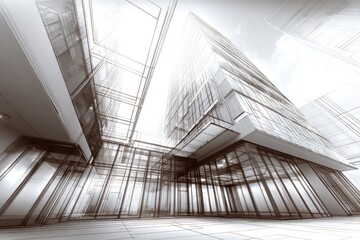 Modern architecture, glass & steel buildings