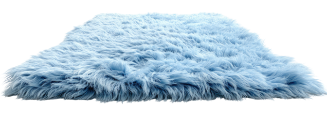 Light-blue fuzzy rug