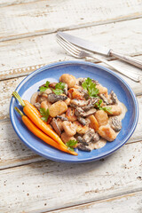 Parsnip gnocchi with morel mushroom sauce