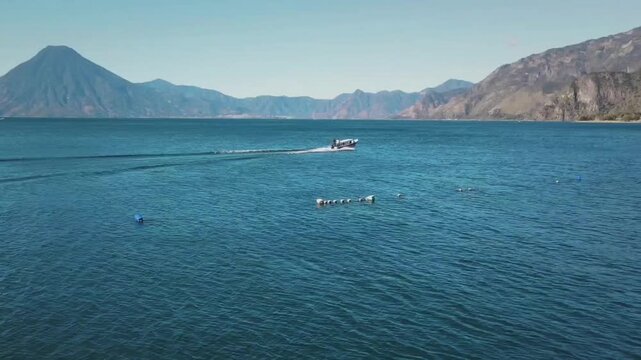 boats on the lake Atitlan Guatemala