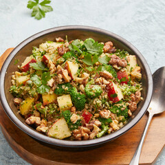 Broccoli salad with apple and walnut