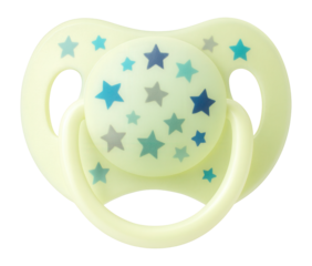 Glow-in-the-dark pacifier with star pattern
