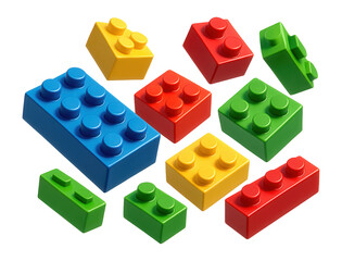 Plastic building blocks with interlocking connectors