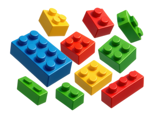 Plastic building blocks with interlocking connectors