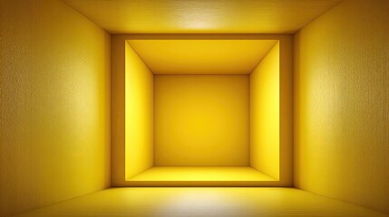 Yellow box room, spotlight on center