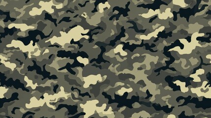 Seamless vector camouflage pattern in military style featuring classic army design with green and brown tones, perfect for tactical textures, hunting gear, outdoor survival equipment, and defense-them