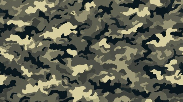 Seamless vector camouflage pattern in military style featuring classic army design with green and brown tones, perfect for tactical textures, hunting gear, outdoor survival equipment, and defense-them