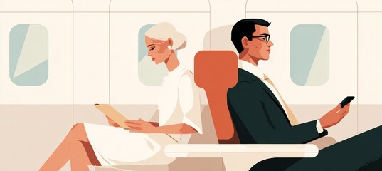 Professional business manager entrepreneur on private airplane. Generative AI technology.	
