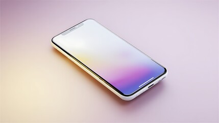 Elegant White Smartphone Displayed on a Plain Neutral Background