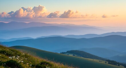 Fototapeta premium Sunrise Mountain Landscape.
