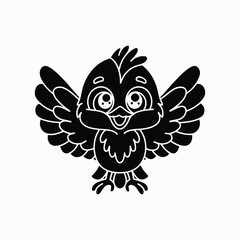 Obraz premium Cute Bird Flying Cartoon Animal Happy Wings Vector Illustration