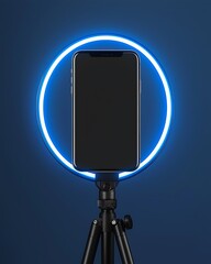 Modern tripod with phone holder high resolution picture