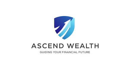 Ascend Wealth Logo: Shield with Upward Arrows, Guiding Financial Future