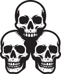 Skulls silhouette death horror and gothic