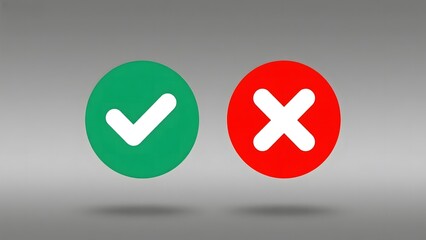 Green checkmark and red cross symbols on a neutral background