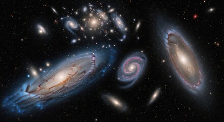 Celestial Dance: A Galaxy Cluster's Gravitational Ballet